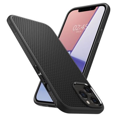 21. Etui Spigen Liquid Air na iPhone 12 / iPhone 12 Pro - czarny mat