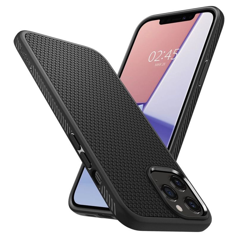 21. Etui Spigen Liquid Air na iPhone 12 / iPhone 12 Pro - czarny mat