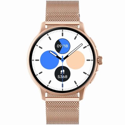 6. Smartwatch Damski GRAVITY GT12-3 Różowy Pasek Silikonowy + Bransoleta Różowe Złoto
