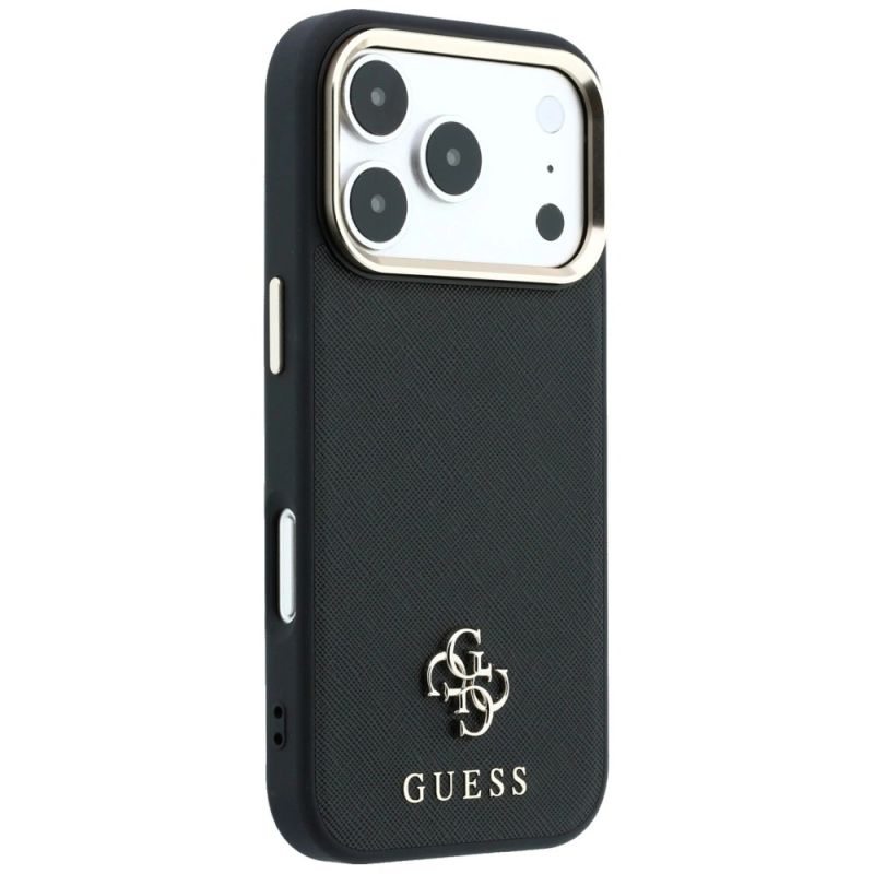 4. Etui Guess Saffiano Small 4G & Classic Logo MagSafe na iPhone 17 Pro Max / 18 Pro Max - czarne