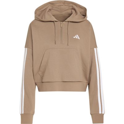 2. Bluza damska adidas Essentials 3-Stripes French Terry Quarter-Zip beżowa KF8315