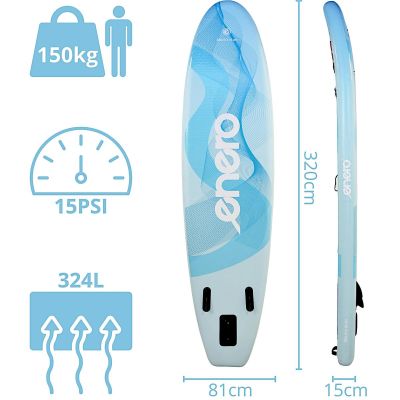 36. ZESTAW - DESKA SUP 150KG DMUCHANA ENERO 320x81x15CM