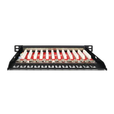 4. Digitus Panel krosowy CAT 6A Slim, ekranowany, 12-portowy, 0,5 U, 10", czarny