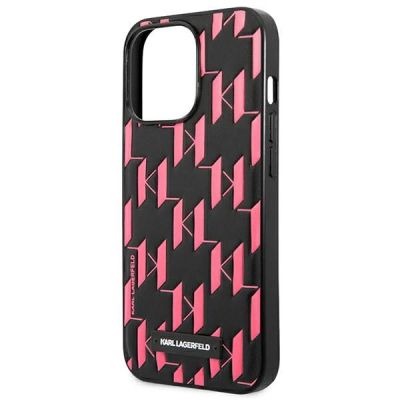 6. Etui Karl Lagerfeld Monogram Plaque na iPhone 13 Pro Max 6,7" - różowe