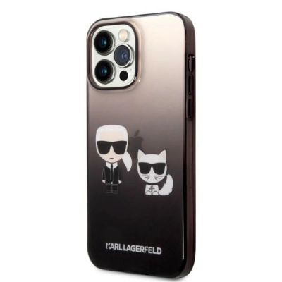 2. Etui Karl Lagerfeld Gradient Ikonik Karl & Choupette na iPhone 14 Pro 6,1" - czarne