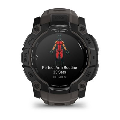 3. Zegarek Garmin Instinct 3 – 50 mm AMOLED Black met charcoal band