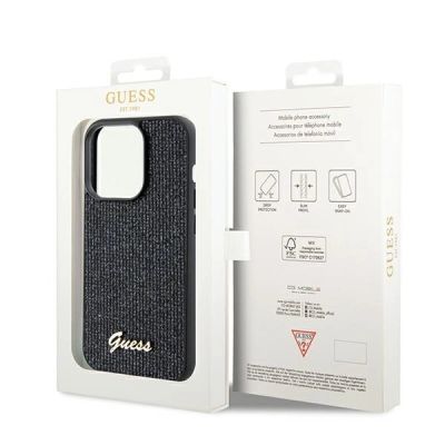 8. Etui Guess Disco Metal Script na iPhone 14 Pro - czarne