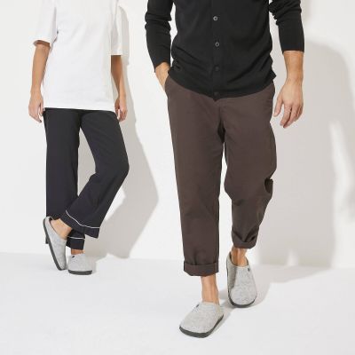 3. Kapcie męskie/damskie Birkenstock Zermatt Cozy Home Light Gray z wełnianego filcu regular szerokie (1015080)