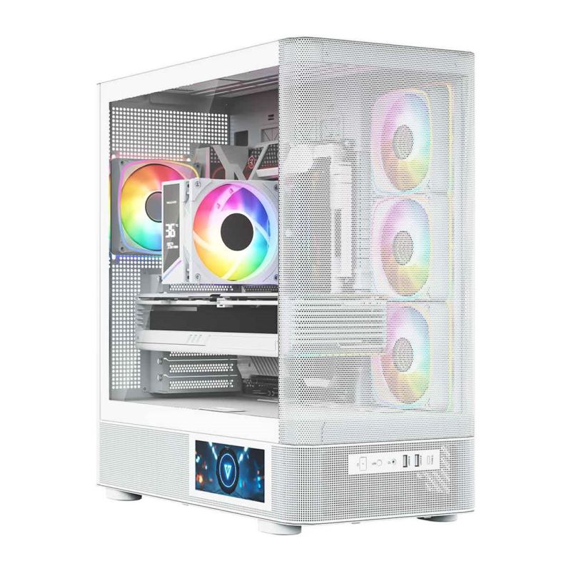 12. MODECOM OBUDOWA VOLCANO AQ 400 ARGB MIDI BIAŁA