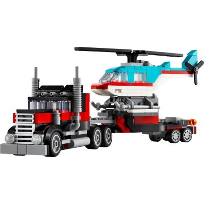 3. LEGO Creator 31146 Ciężarówka z platformą i helikopterem