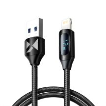 Kabel USB-A - Lightning Wozinsky WUALC1 z wyświetlaczem LED 2.4A 1m  - czarny