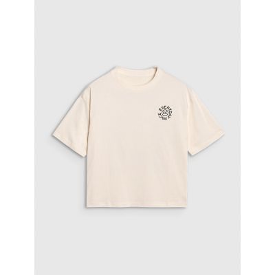 6. T-shirt oversize z nadrukiem damski 4F 4FWSS25TTSHF1993-11S