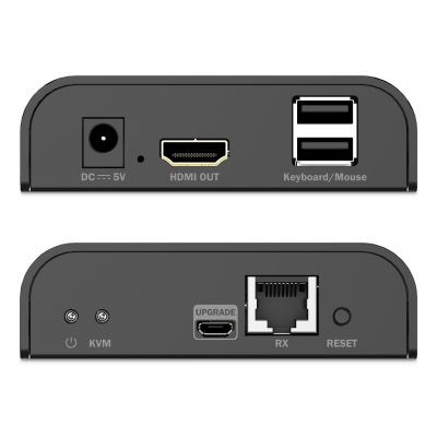 3. Przedłużacz (extender) po skrętce kat.6 HDMI 4K/60Hz z KVM USB 2.0 przez IP 1G lub do 120m/200m - dodatkowy odbiornik do DS-55355