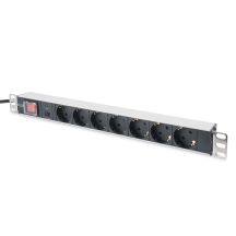 Digitus Listwa zasilająca PDU 19" Rack, 7x gniazdo schuko, 2.0m, 1x wtyk unischuko, 16A, wł./wył., zabezpieczenie przeciążeniowe, profil aluminiowy