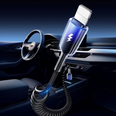 3. Kabel spiralny Joyroom S-A43 Crystal-Clear Series 3A USB-A - Lightning 1,5m - czarny