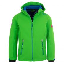 Kurtka softshellowa dziecięca TrollKids Kids Trollfjord Jacket bright green/med blue wiatroodporna zielona (161-304)