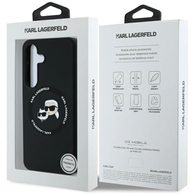 8. Etui Karl Lagerfeld Silicone Double Heads And Circle MagSafe Samsung Galaxy S25 czarny
