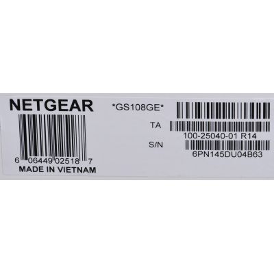 8. Switch Netgear GS108GE 8p Unmanaged Gigabit