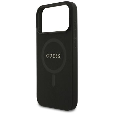 6. Etui Guess Saffiano Classic Logo MagSafe na iPhone 17 Pro Max / 18 Pro Max - czarne