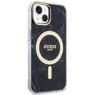 4. Etui Guess Marble MagSafe na iPhone 14 Plus - czarne