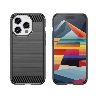 6. Elastyczne etui wzór karbon do iPhone 15 Pro Carbon Case - czarne