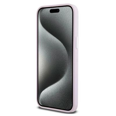 5. Etui DKNY Liquid Silicone Small Metal Logo MagSafe na iPhone 15 Pro Max - różowe