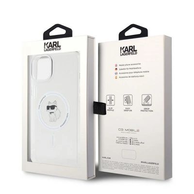 8. Etui Karl Lagerfeld IML Choupette MagSafe na iPhone 15 Plus - przezroczyste