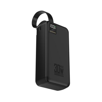 3. Powerbank Wozinsky W8-W 30000 mAh 30 W 2x USB-A i USB-C z latarką - czarny