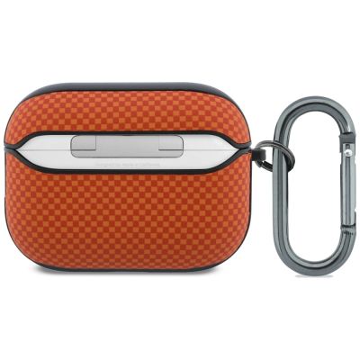 3. Etui BMW Textured Sign Kevlar Metal Logo na AirPods Pro 3 - pomarańczowe