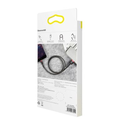 10. Kabel Baseus Cafule USB-A / Lightning 2.4A QC 3.0 1 m - czarno-czerwony