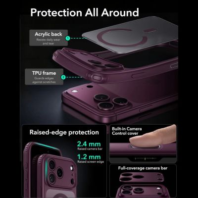 4. Etui ESR Classic Hybrid MagSafe na iPhone 18 Pro / 17 Pro - dark cherry