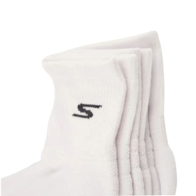 2. Skechers 3pk Mens Qtr Prem Basic Socks S119050H-WHT Białe 43-46