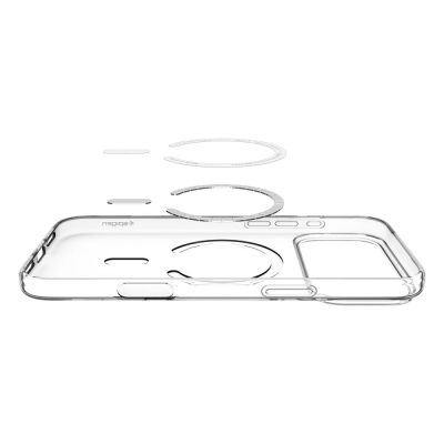 5. Etui Spigen Liquid Crystal MagSafe na iPhone 17 Pro - przezroczysto-białe