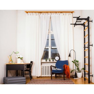 6. DRABINKA GIMNASTYCZNA DREWNIANO METALOWA Z METALOWYM DRĄŻKIEM BENCHK 721B