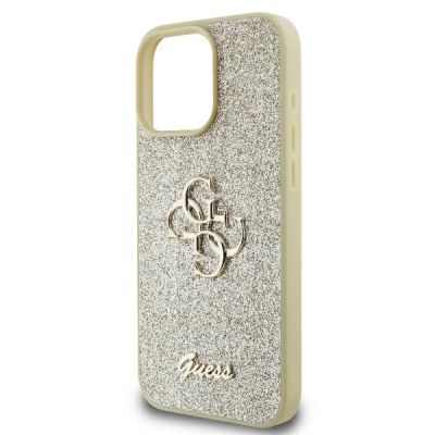 6. Etui Guess Fixed Glitter Big 4G na iPhone 16 Pro - złote