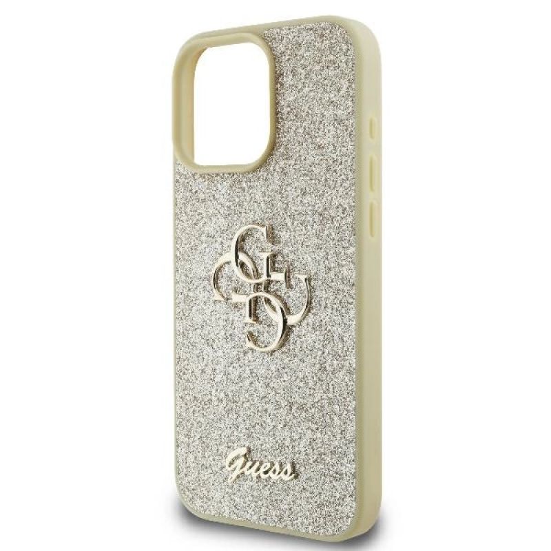 6. Etui Guess Fixed Glitter Big 4G na iPhone 16 Pro - złote