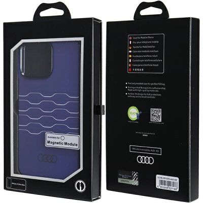 7. Etui Audi IML MagSafe na iPhone 15 Pro Max - niebieskie