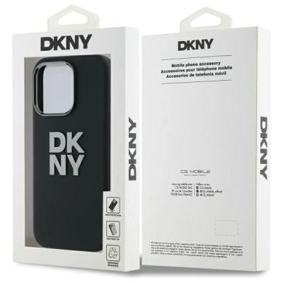 8. Etui DKNY Liquid Silicone Metal Logo na iPhone 16 Pro Max - czarne