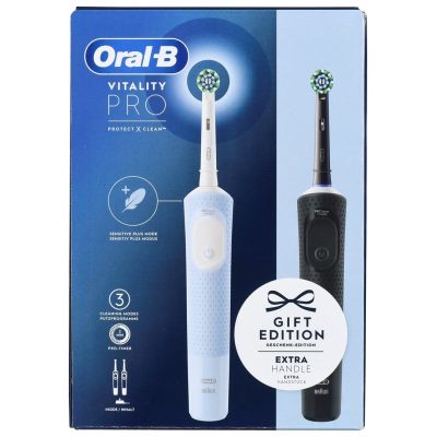 15. Oral-B Vitality Pro Duo Dorosły Obrotowo-pulsacyjna szczoteczka do zębów Czarny, Niebieski, Biały