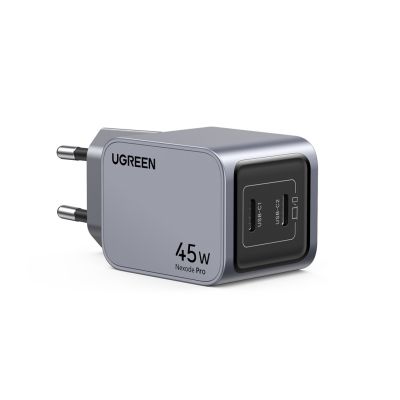 3. Ładowarka sieciowa Ugreen Nexode Pro 35008 2x USB-C, GaN, 45W - szara