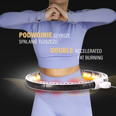 10. Hula Hop HMS HHM16 z magnesem i obciążeniem biały + licznik