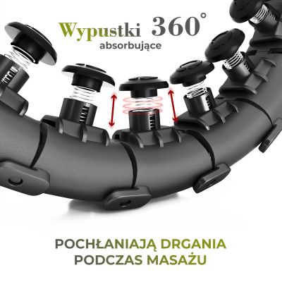 11. ZESTAW HULA HOP HHW12 BLACK Z WYPUSTKAMI I OBCIĄŻNIKIEM HMS + PAS BR163 BLACK PLUS SIZE