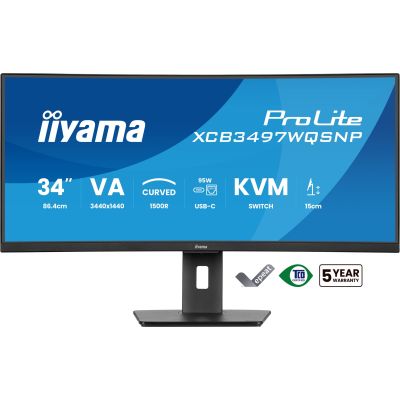29. Monitor iiyama XCB3497WQSNP-B1 34" - Płaski ekran - 86,4 cm