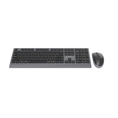 2. GEMBIRD BEZPRZEWODOWY ZESTAW KLAWIATURY + MYSZ DUAL MODE, 2.4 GHZ + BT, SLIM, UKŁAD RU, KOLOR CZARNY