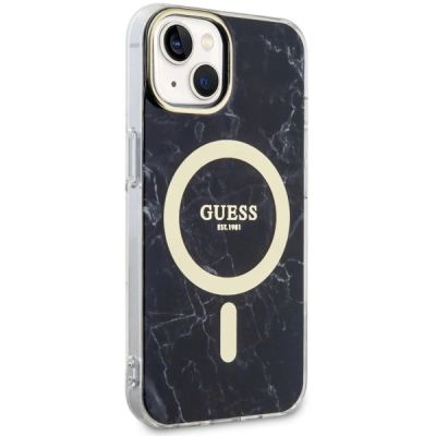 4. Etui Guess Marble MagSafe na iPhone 14 - czarne