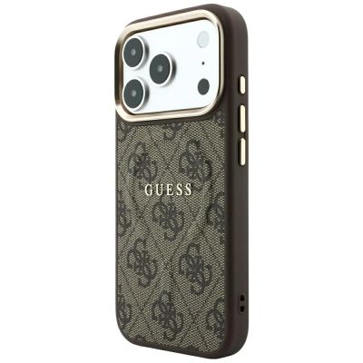 2. Etui Guess Embossed 4G Classic MagSafe na iPhone 17 Pro Max / 18 Pro Max - brązowe
