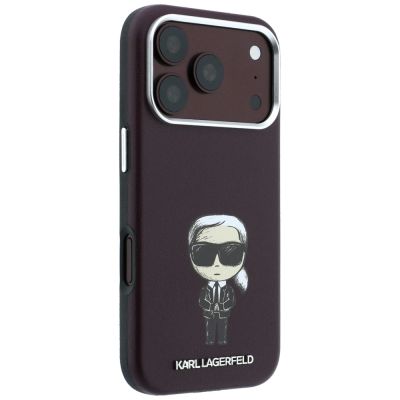 5. Etui Karl Lagerfeld Smooth Ikonik Sketch MagSafe do iPhone 18 Pro / 17 Pro - burgundowe