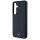 6. Etui Mercedes Leather Debossed Lines MagSafe na Samsung Galaxy S25 - niebieskie