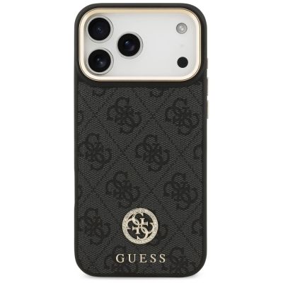 3. Etui Guess 4G Strass Logo MagSafe na iPhone 17 Pro Max - czarne
