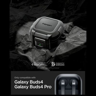 6. Etui Spigen Lock Fit na Samsung Galaxy Buds 4 / 4 Pro - czarne matowe